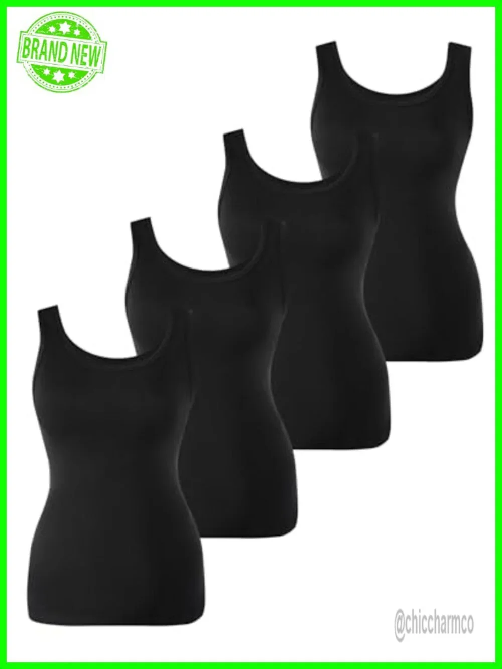 Bamboo Viscose Womens Camisole Tank Top Layering Undershirt 3/4 Pack